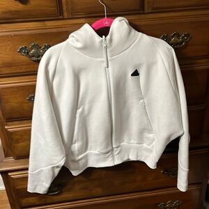 Adidas ZNE white cropped hoodie size S
